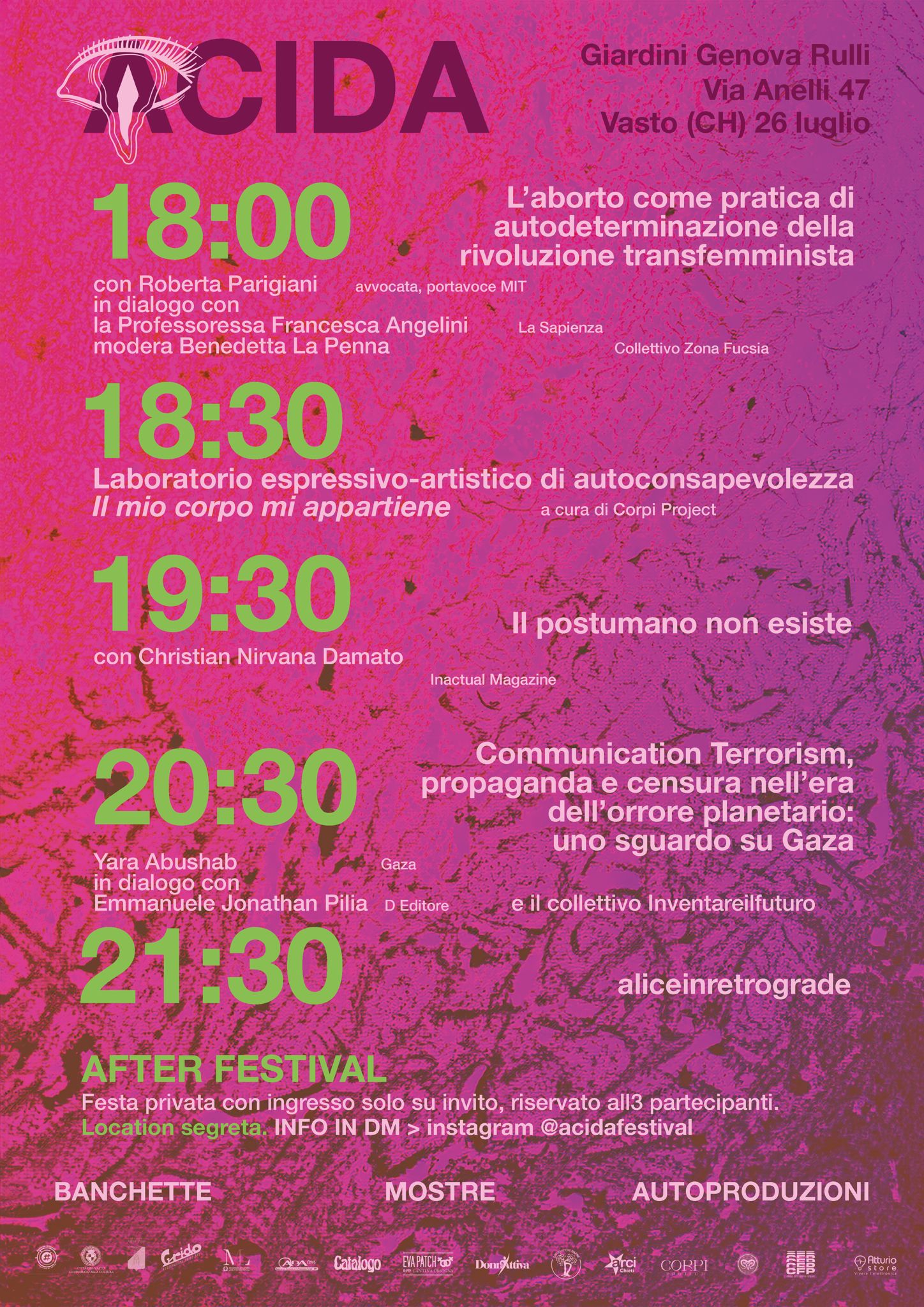    Acida Festival: la prima edizione ai Giardini Genova Rulli 