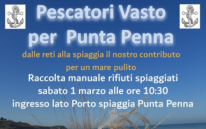 Il 1° marzo la raccolta dei rifiuti sulla spiaggia di Punta Penna a Vasto