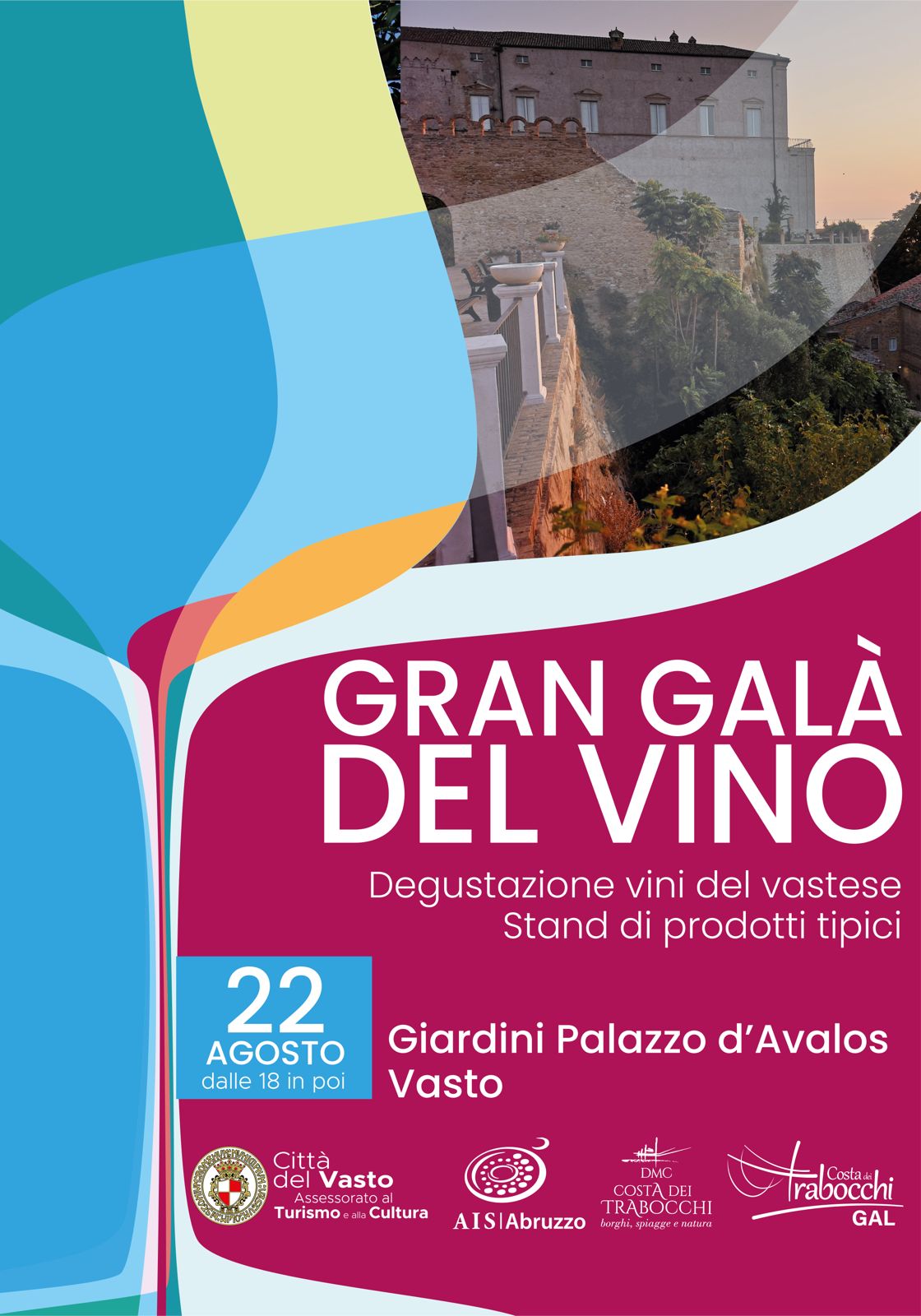 Il 22 agosto il "Gran Galà del Vino" nella cornice dei Giardini d'Avalos