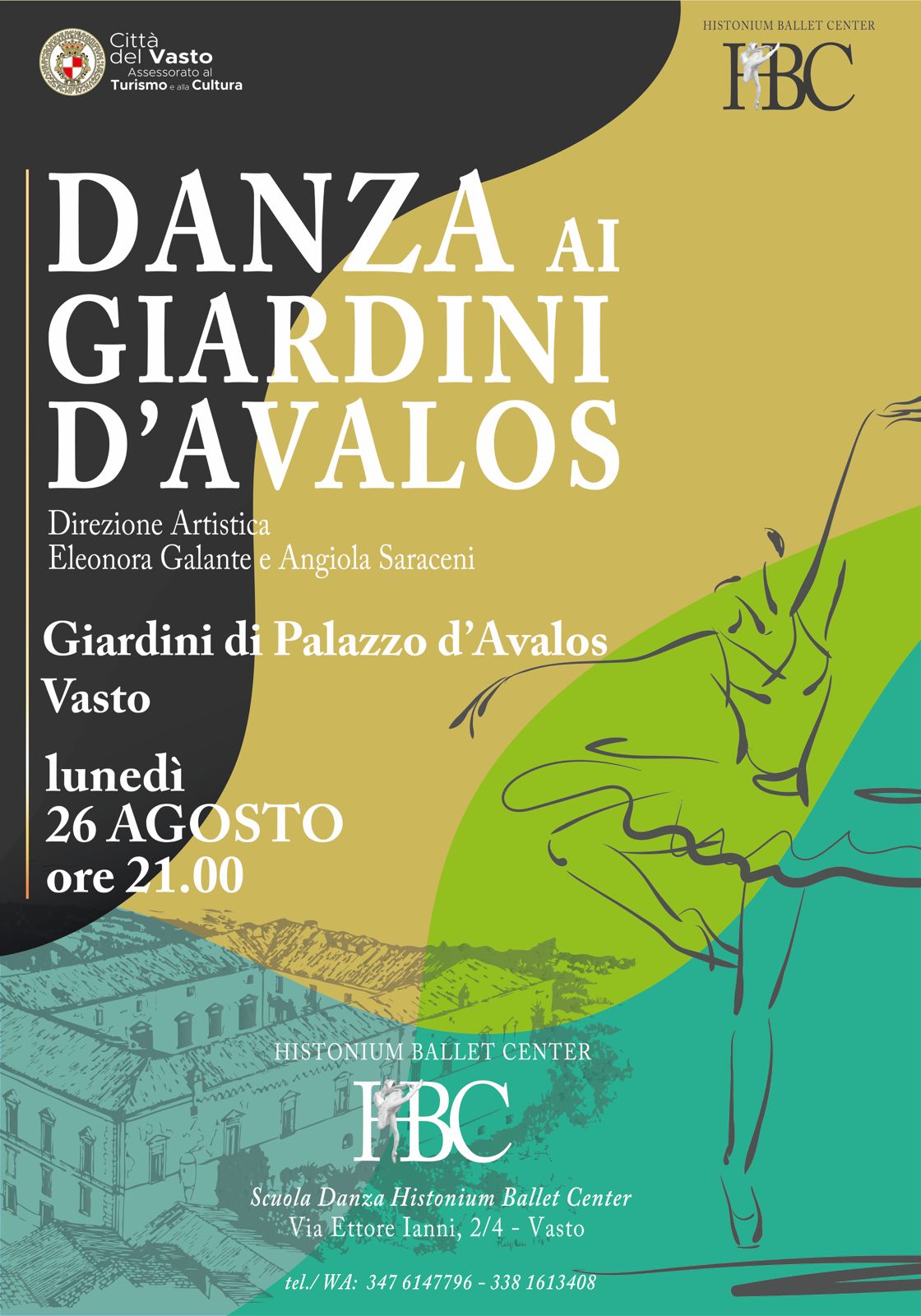 Il 26 agosto appuntamento con lo spettacolo "Danza ai Giardini d'Avalos"