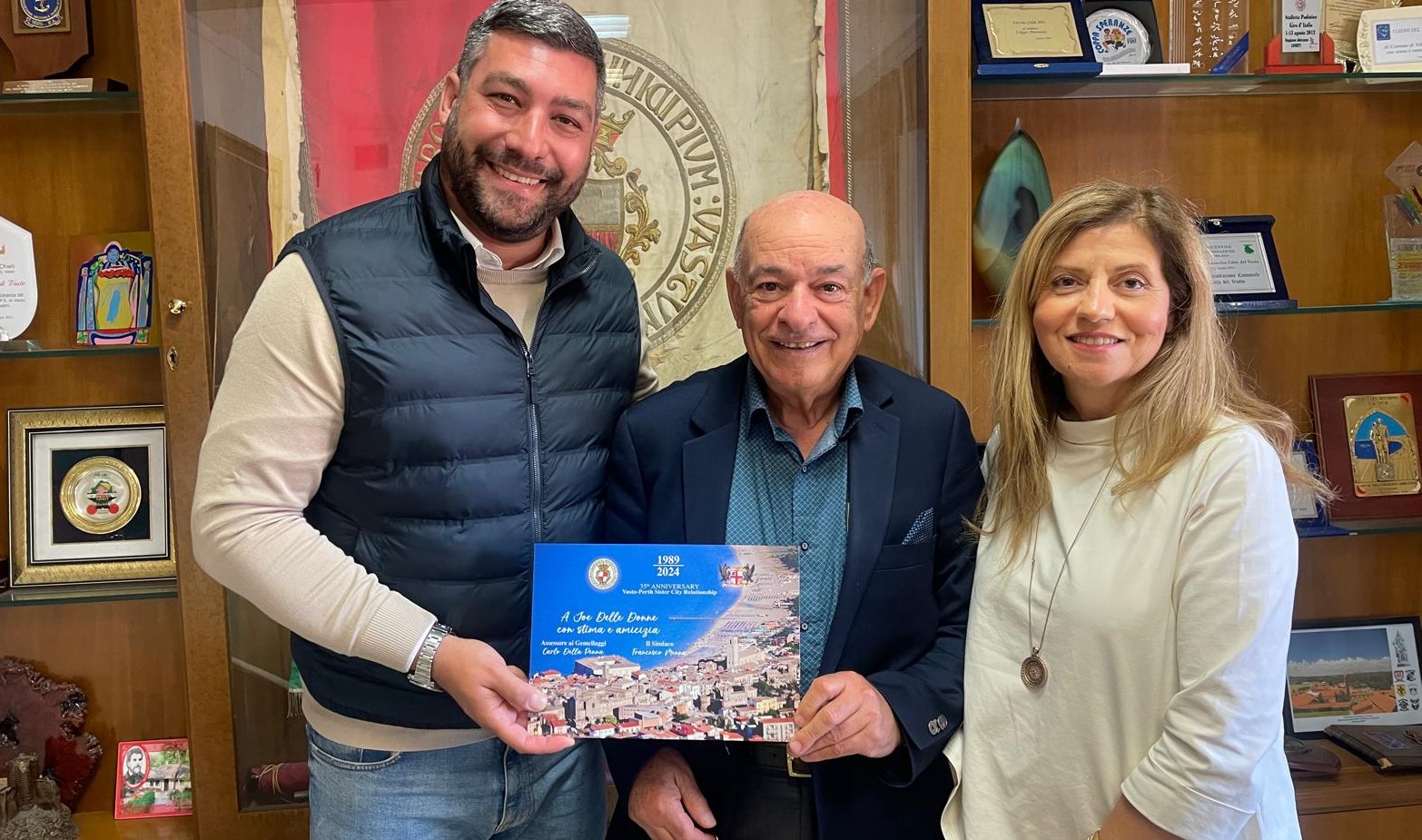 Vasto premia Joe Delle Donne, ambasciatore delle qualità dell'Abruzzo in Australia