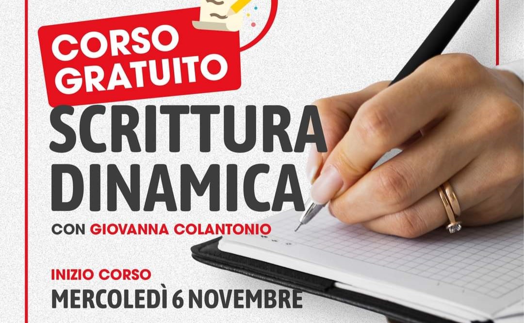 Dal 6 novembre prende il via il corso gratuito di scrittura dinamica